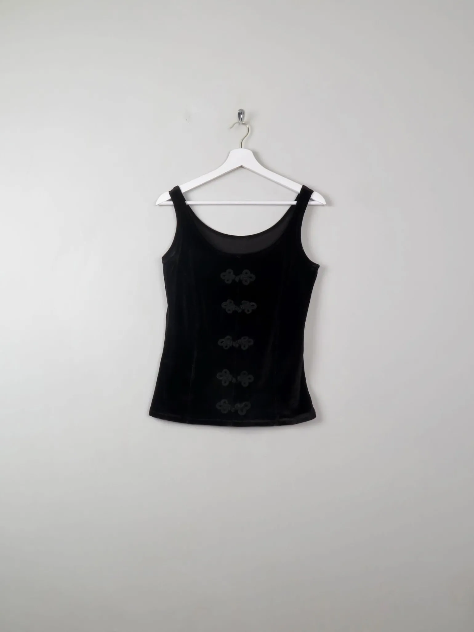 Women's Black Velvet Corset Style Top S