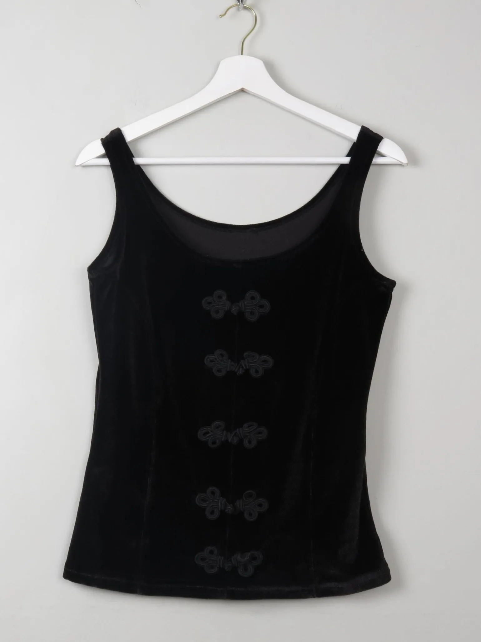 Women's Black Velvet Corset Style Top S