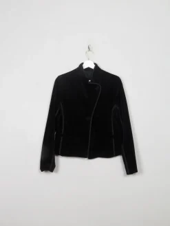 Women's Black Velvet Fitted Jacket XS/S