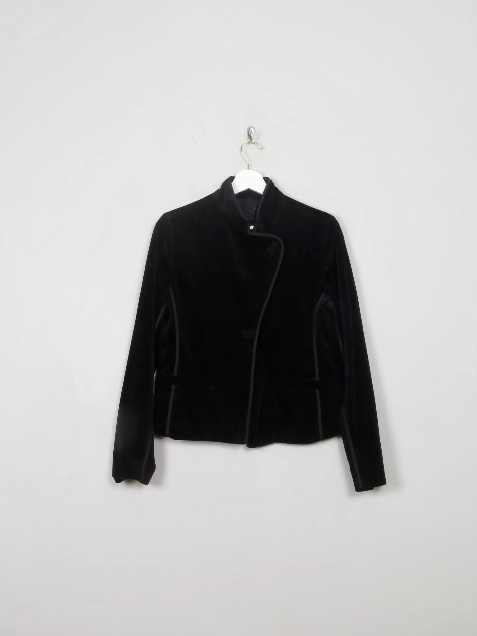 Women's Black Velvet Fitted Jacket XS/S