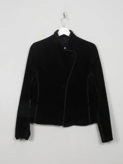 Women's Black Velvet Fitted Jacket XS/S