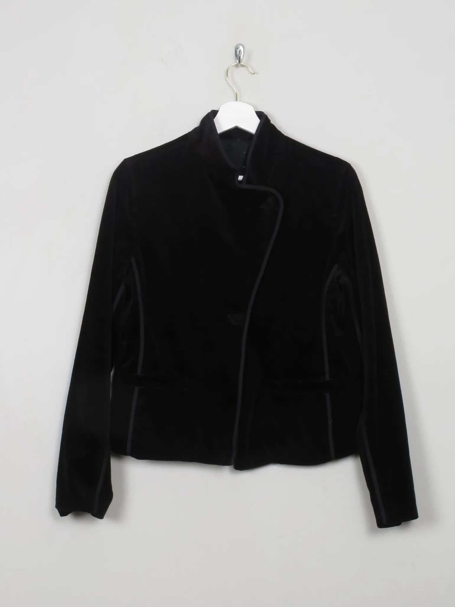 Women's Black Velvet Fitted Jacket XS/S