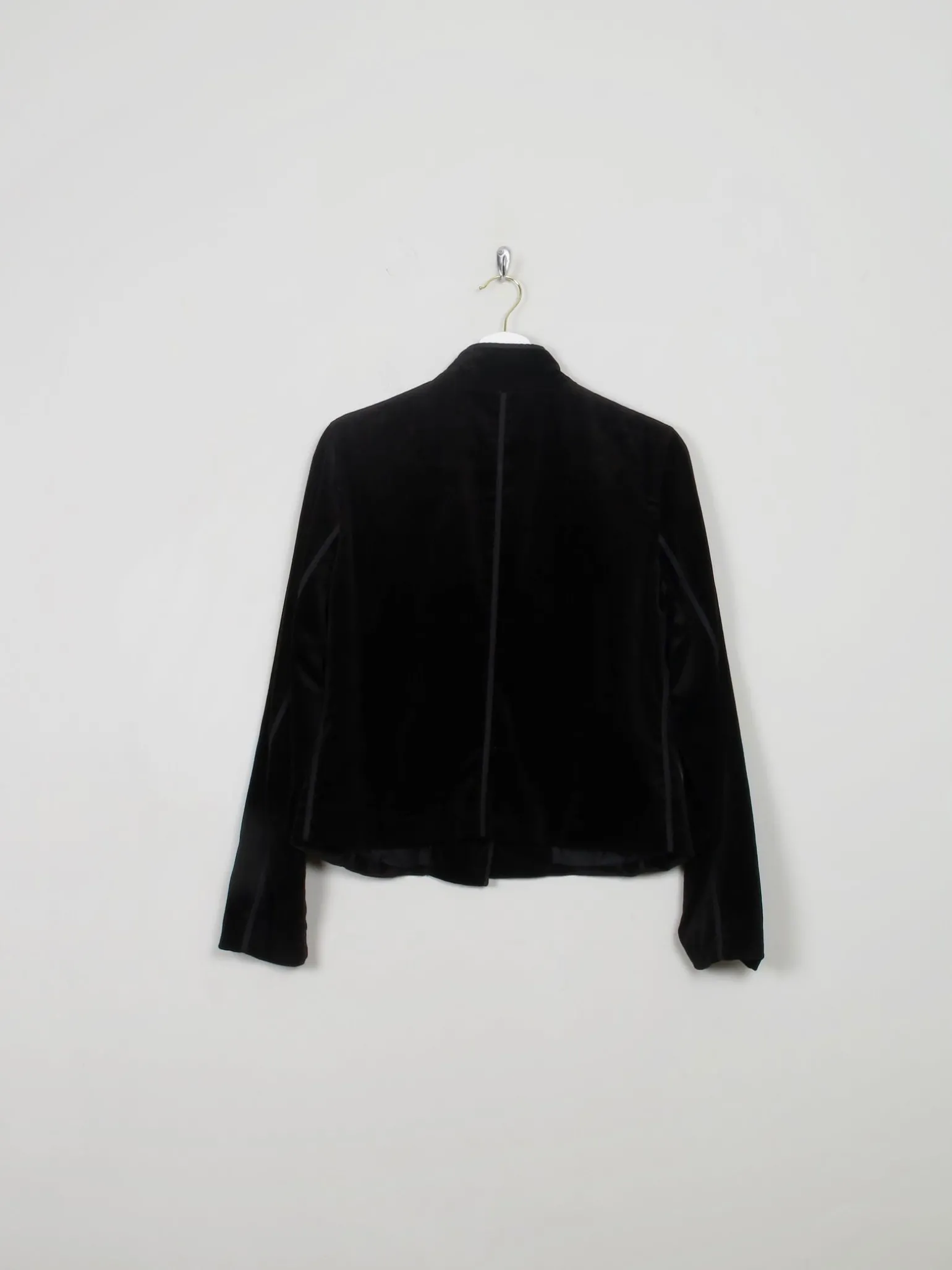 Women's Black Velvet Fitted Jacket XS/S