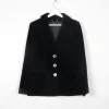 Women's Black Velvet 1970s Jacket 10/12