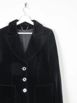 Women's Black Velvet 1970s Jacket 10/12