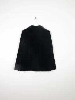 Women's Black Velvet 1970s Jacket 10/12