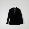 Women’s  Black Velvet Vintage Tailored Jacket S/10