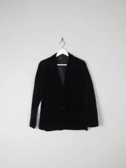 Women’s  Black Velvet Vintage Tailored Jacket S/10