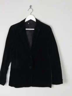Women’s  Black Velvet Vintage Tailored Jacket S/10