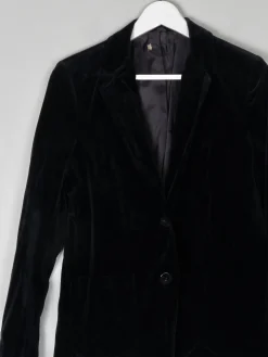 Women’s  Black Velvet Vintage Tailored Jacket S/10