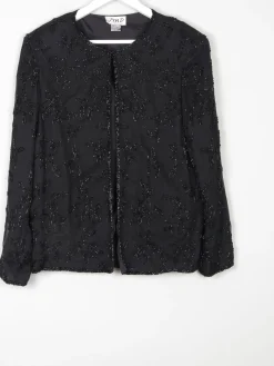 Women’s Black Vintage Beaded Jacket M