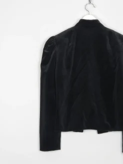 Women’s Black Vintage Cropped Velvet Jacket M