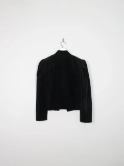 Women’s Black Vintage Cropped Velvet Jacket M