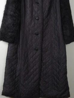 Women's Black Vintage Quilted Coat M