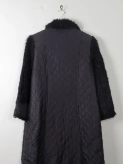 Women's Black Vintage Quilted Coat M