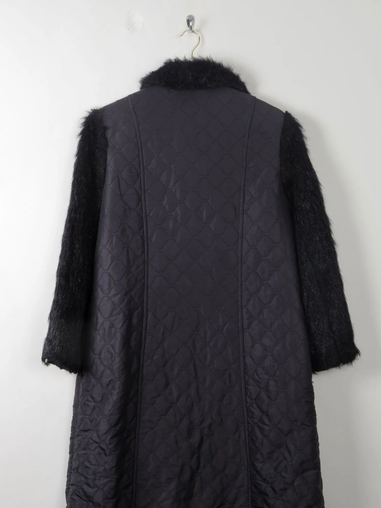 Women's Black Vintage Quilted Coat M