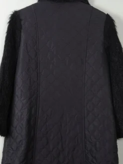 Women's Black Vintage Quilted Coat M