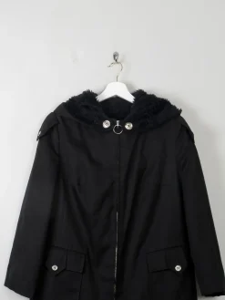 Women's Black Vintage Trench Parka S/M Petit