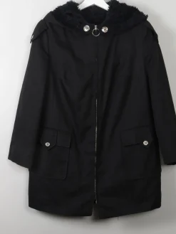 Women's Black Vintage Trench Parka S/M Petit