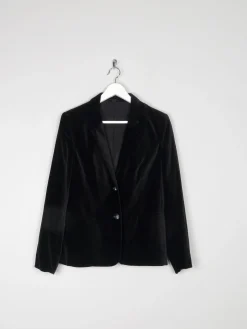 Women’s Black Vintage Velvet Tailored Jacket XS 8/10