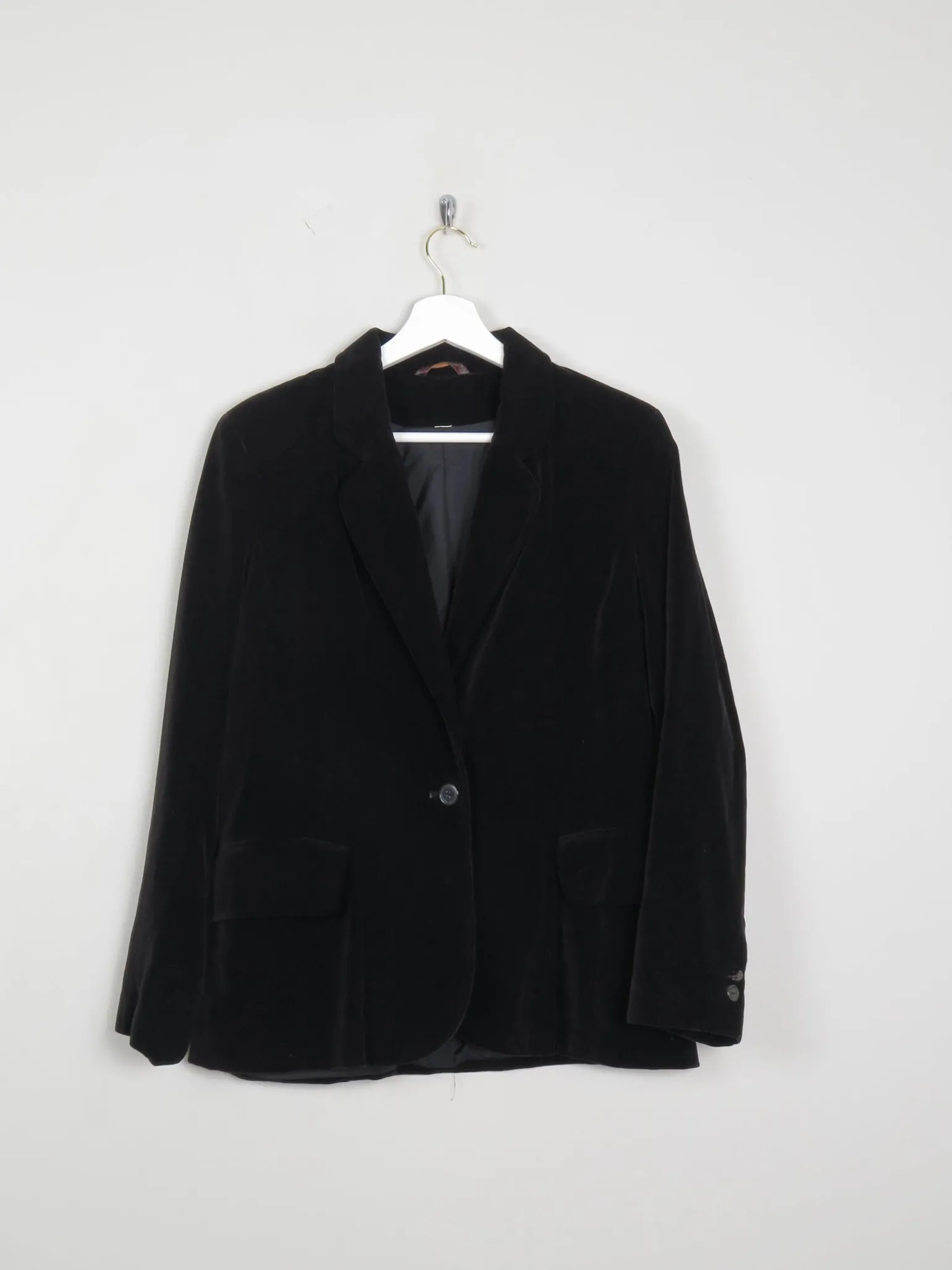 Women's Black Vintage Velvet Jacket S