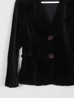 Women’s  Black Vintage Velvet Jacket XS 6 Approx