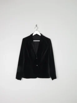 Women’s Black Vintage Velvet Tailored Jacket XS 8/10