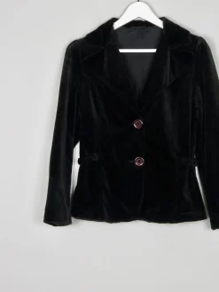 Women’s  Black Vintage Velvet Jacket XS 6 Approx