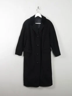 Women's Black Wool 1950s Cashmere & Wool Vintage Coat S/M