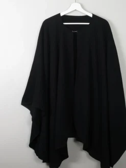 Women's Black Wool Vintage Cape