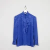 Women’s Blue Betty Barclay Vintage Blouse With Frills S