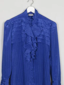 Women’s Blue Betty Barclay Vintage Blouse With Frills S