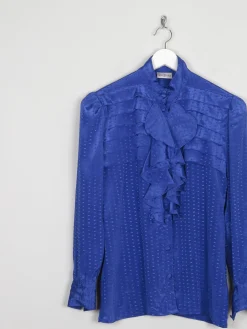 Women’s Blue Betty Barclay Vintage Blouse With Frills S