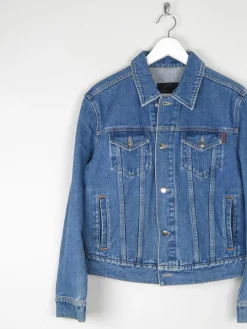Women’s Blue Denim Cropped Fitted Jacket