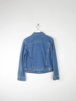 Women’s Blue Denim Cropped Fitted Jacket