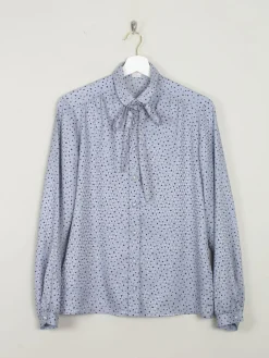 Women's Blue Polka Dot Vintage Blouse S