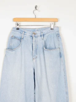 Women’s Blue 1980s High Waisted Vintage Customised Jeans 30W