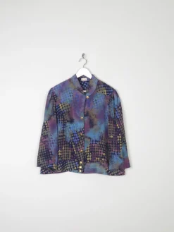 Women’s Blue Vintage Blouse With Prints L