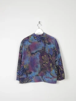 Women’s Blue Vintage Blouse With Prints L