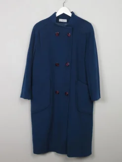 Women's Blue Vintage Cashmere & Wool Coat M/L