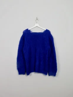 Women's Blue Vintage Mohair Jumper M/L