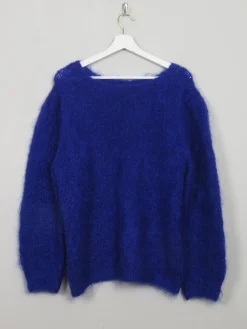 Women's Blue Vintage Mohair Jumper M/L