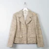 Women's Boucle Tweed Vintage Jacket Cream M