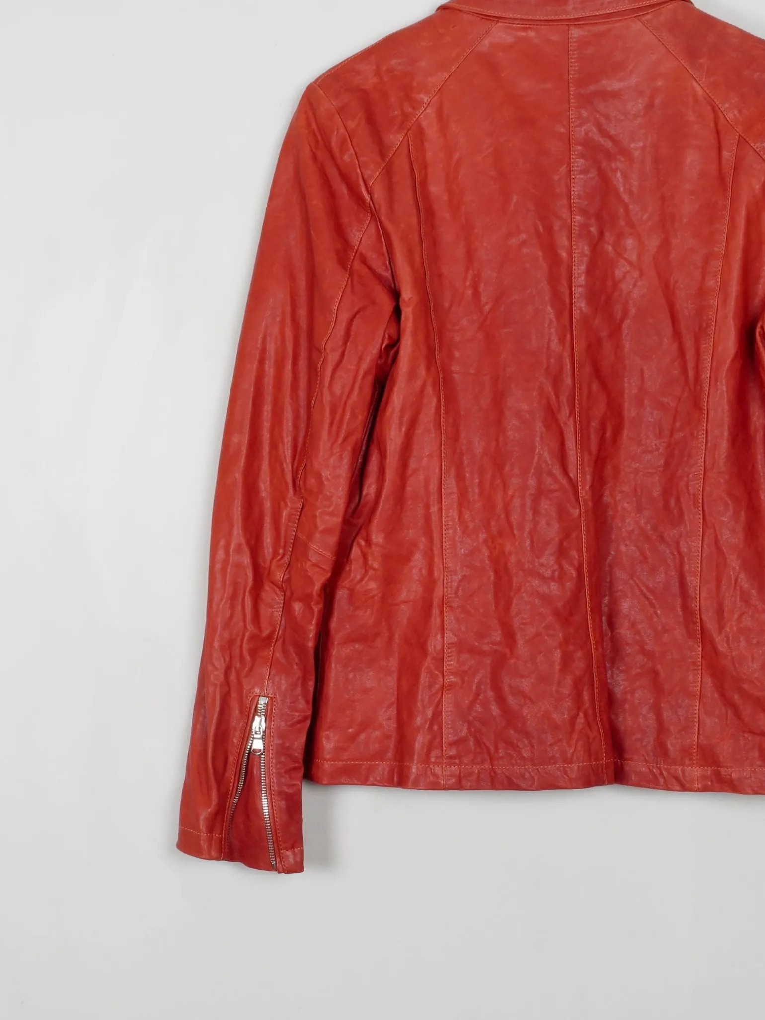 Women's Brick Red Leather Jacket Eleventy M