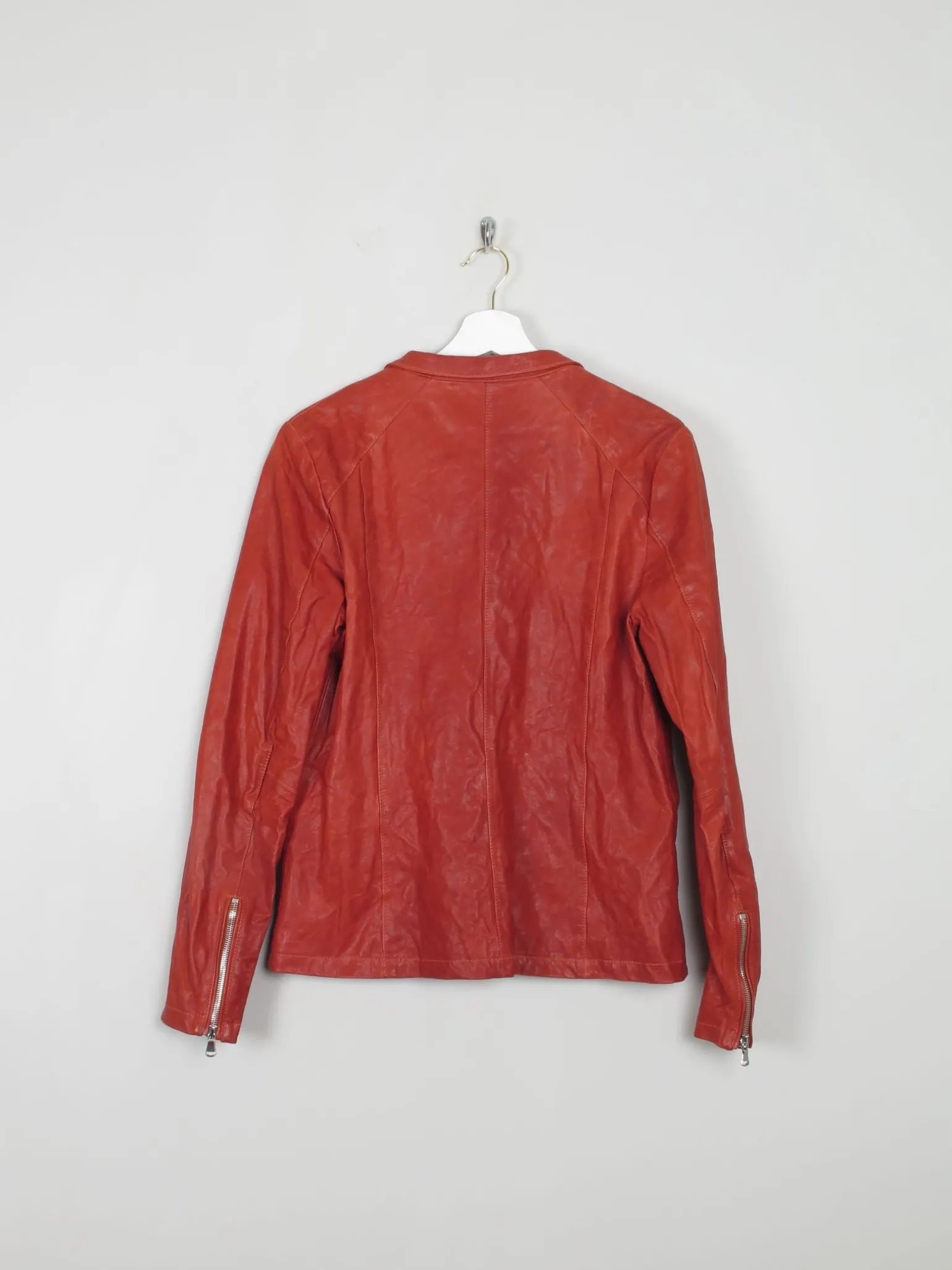 Women's Brick Red Leather Jacket Eleventy M