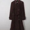 Women’s Brown Cord Trench Style Coat L/XL