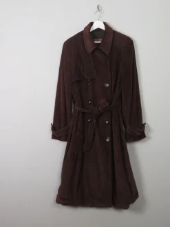 Women’s Brown Cord Trench Style Coat L/XL