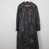 Women's Brown Leather Trench Coat M
