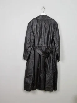 Women's Brown Leather Trench Coat M