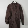 Women's Brown Leather Vintage Coat M